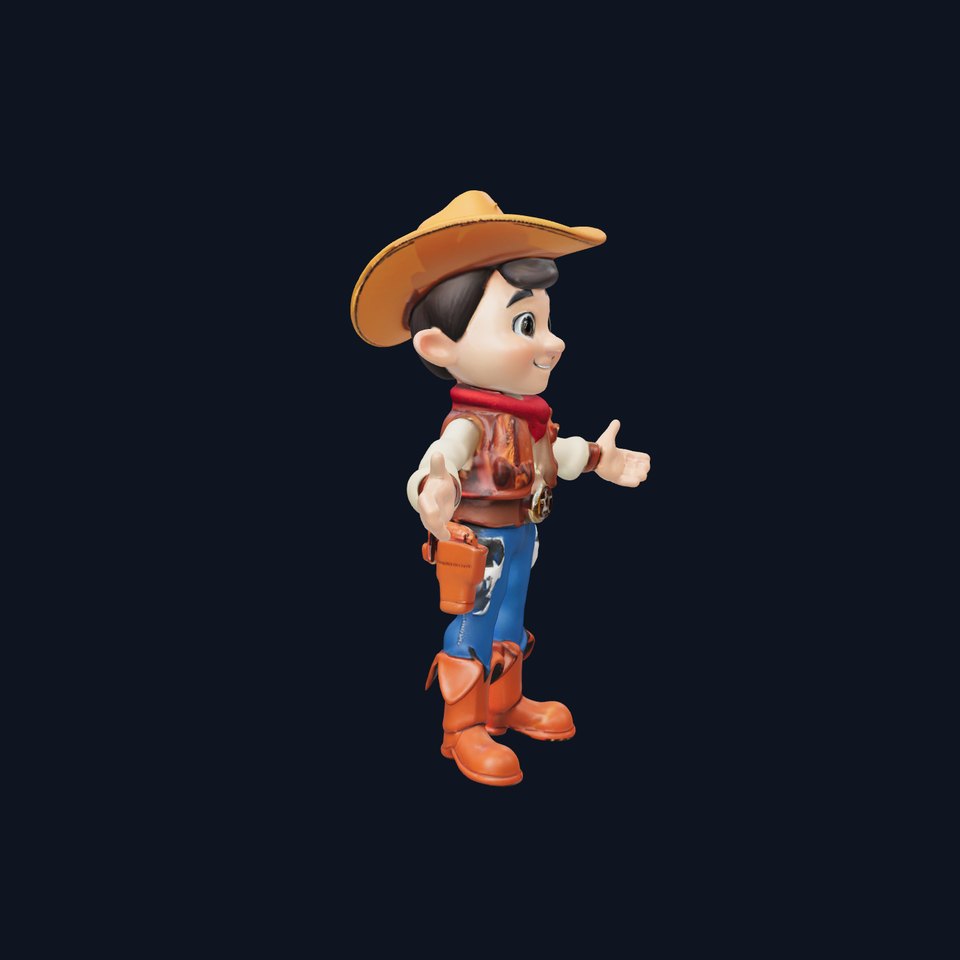 Young Cowboy Character Model  Rigged and Animated for Games